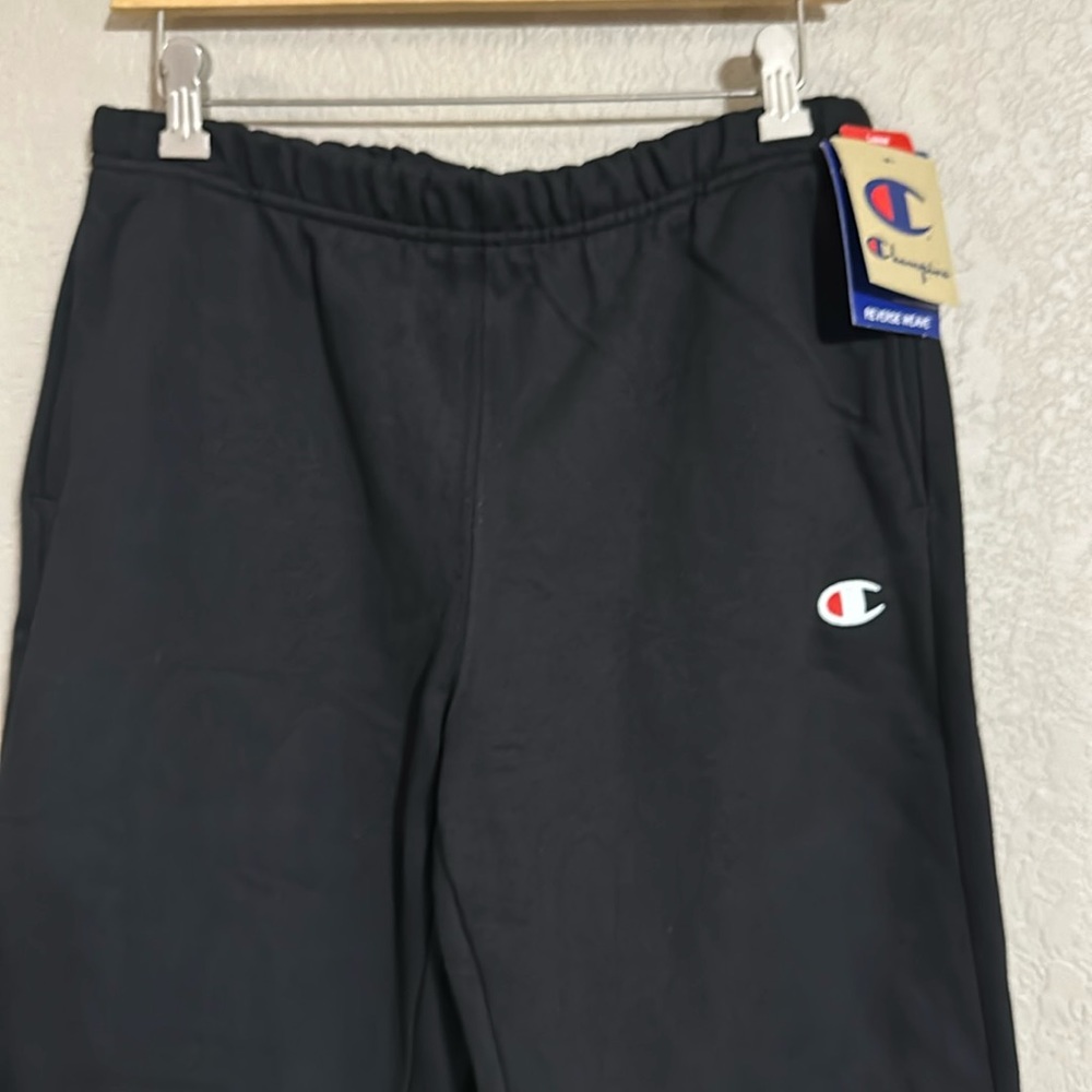 Champion black Reverse Weave Sweatpants joggers women’s size medium heavy weight - Picture 9 of 9